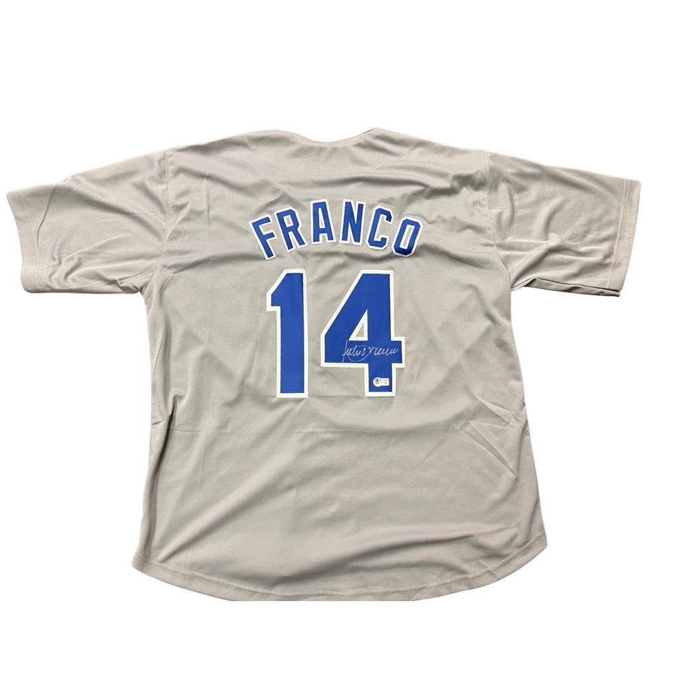 Julio Franco Signed Custom Texas Rangers MLB Pro Style Jersey BECKETT COA